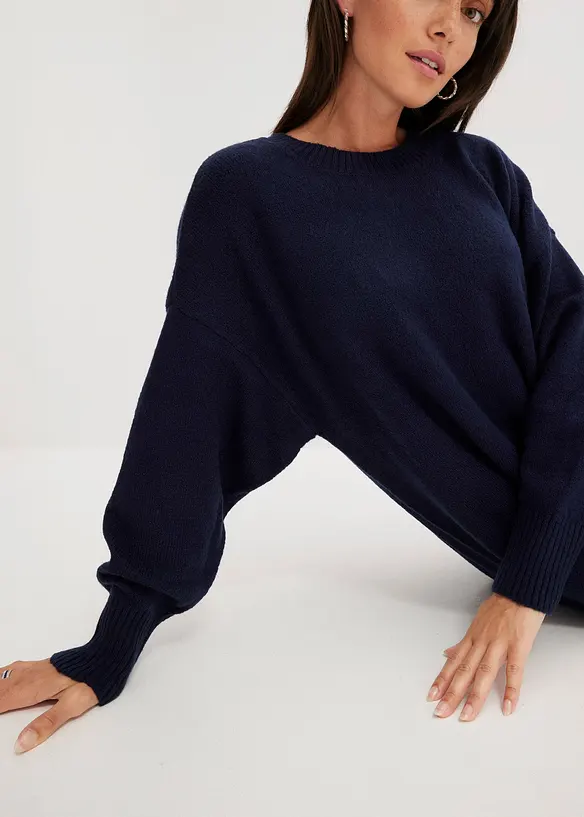 Stickad oversizeklänning, bonprix