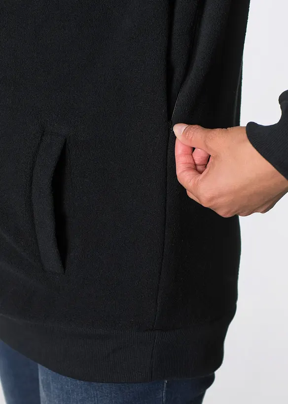 Mammafleecejacka med babyficka för graviditeten och efteråt, bonprix