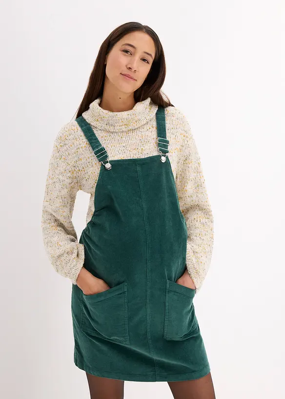 Mammasnickarklänning i stretchig bomullsmanchester, bonprix