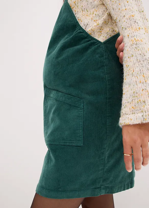 Mammasnickarklänning i stretchig bomullsmanchester, bonprix