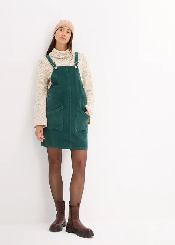 Mammasnickarklänning i stretchig bomullsmanchester, bonprix