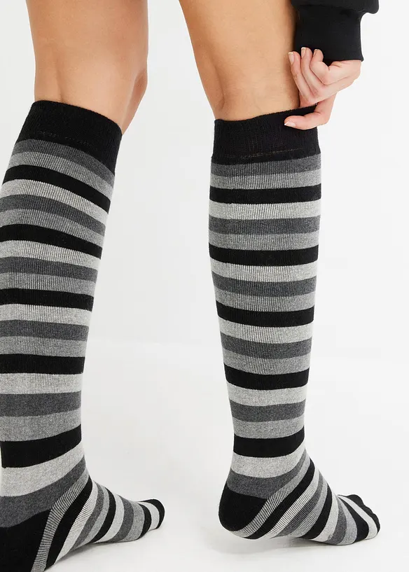 Knästrumpor med mjukt frottéfoder och ekologisk bomull (3-pack), bonprix