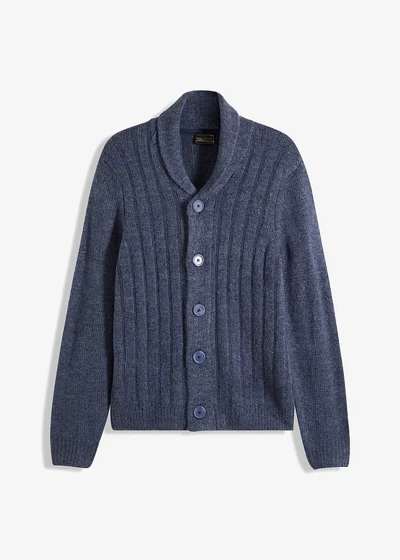 Cardigan med ribbstickat mösnter, bonprix