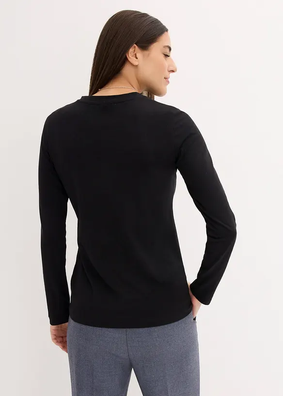Långärmad topp med ren ekologisk bomull (2-pack), bonprix