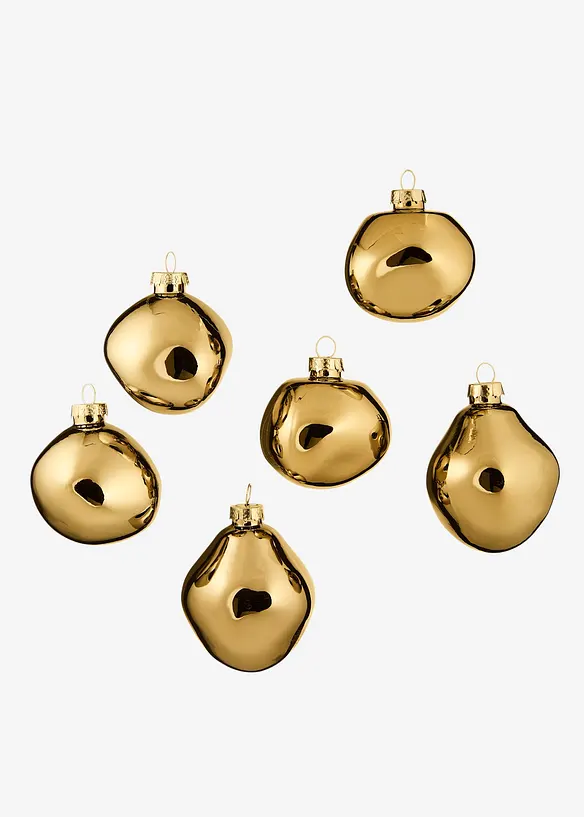 Julgranskulor med organiska former (6-pack), bonprix