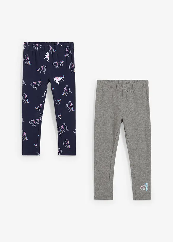Termoleggings för barn i bomullsmix (2-pack), bonprix