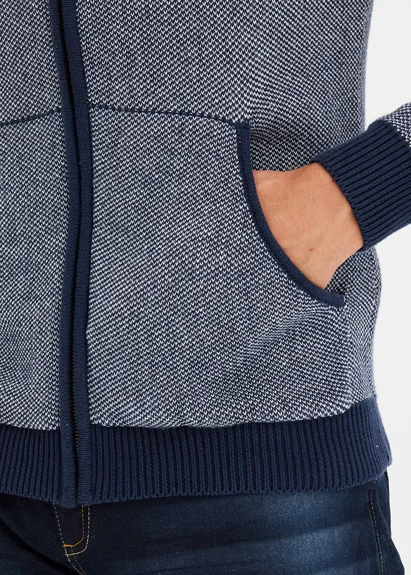 Cardigan med luva i ren bomull, bonprix