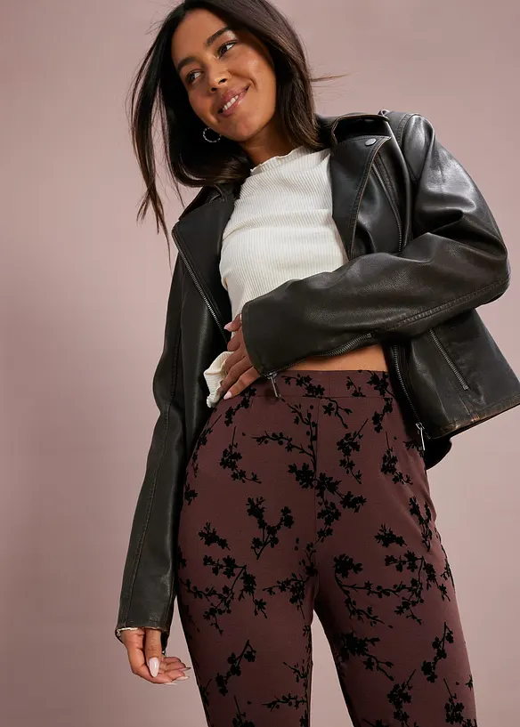 Utställda leggings med flockprint, bonprix