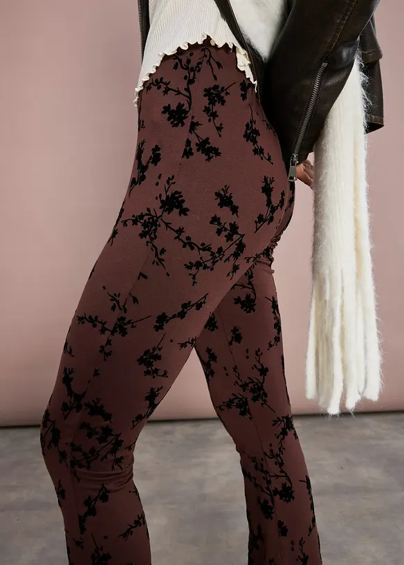 Utställda leggings med flockprint, bonprix