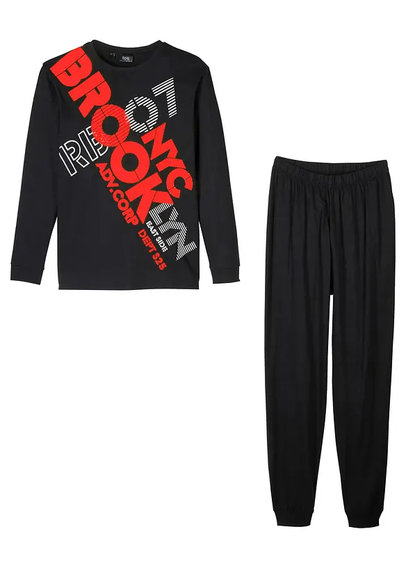 Pyjamas i ekologisk bomull (2 delar), bonprix