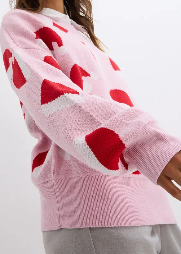 Jultröja i oversizemodell med rund halsringning, bonprix