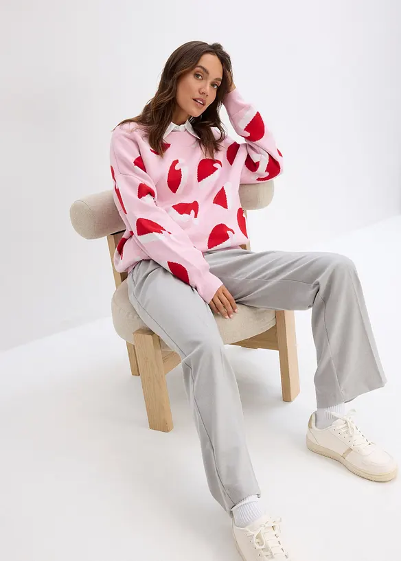 Jultröja i oversizemodell med rund halsringning, bonprix