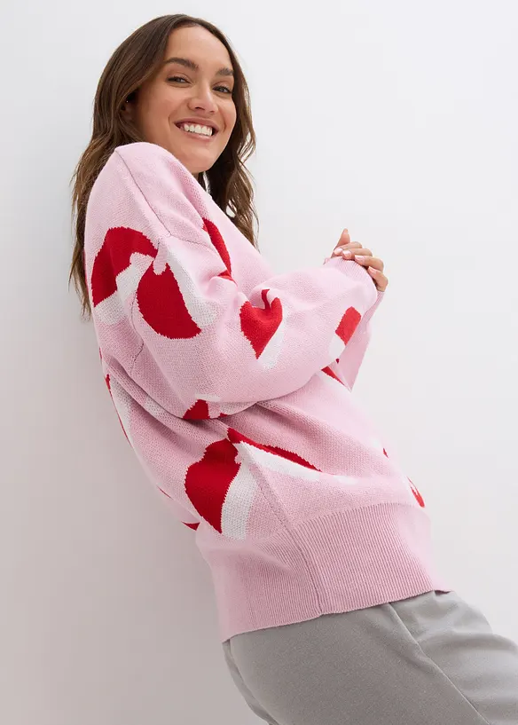 Jultröja i oversizemodell med rund halsringning, bonprix