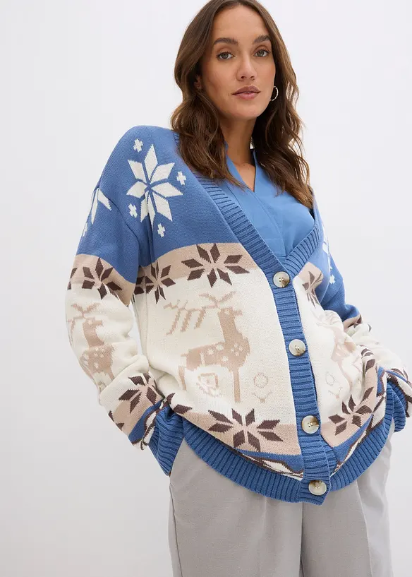 Cardigan med julmotiv, bonprix
