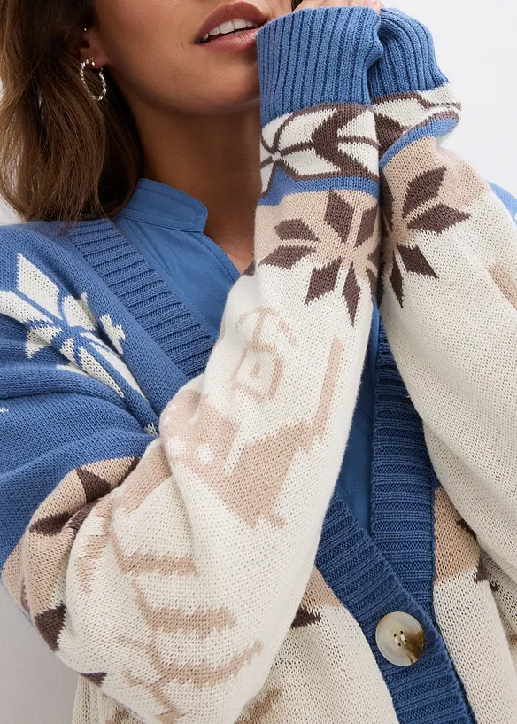 Cardigan med julmotiv, bonprix