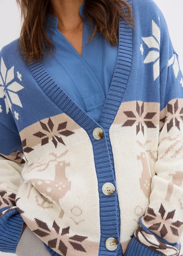 Cardigan med julmotiv, bonprix
