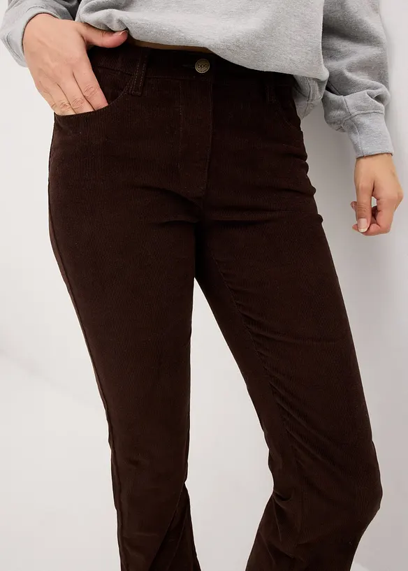 Stretchig manchesterbyxa, raka ben, bonprix