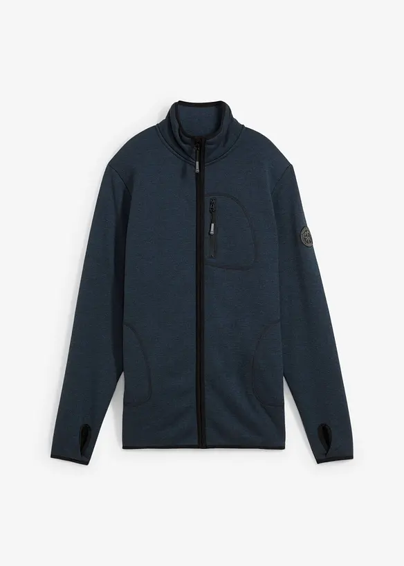 Jacka av stickad fleece med teddyfoder, bonprix