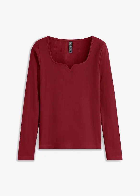 Ribbstickad topp i ekologisk bomull, bonprix