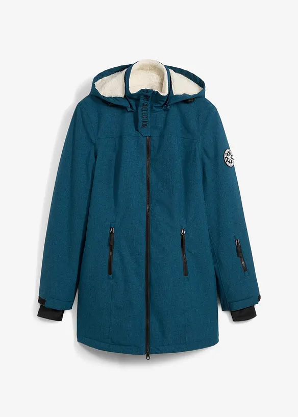 Lång vattentät funktionsjacka med teddyfleece, bonprix