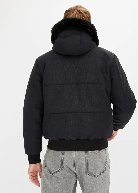 Täckjacka i lumbermodell med fuskpälshuva, bonprix