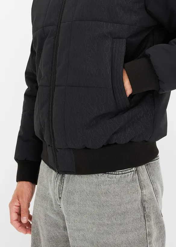 Täckjacka i lumbermodell med fuskpälshuva, bonprix