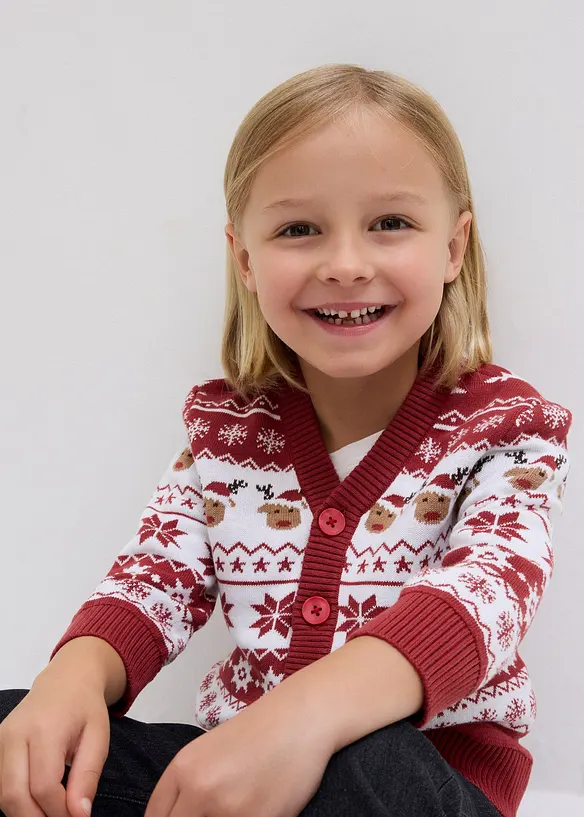 Barncardigan med julmotiv, bonprix