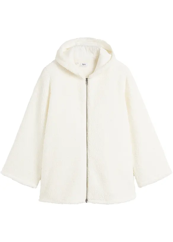 A-linjeformad teddyfleecejacka med slits i sidan, bonprix