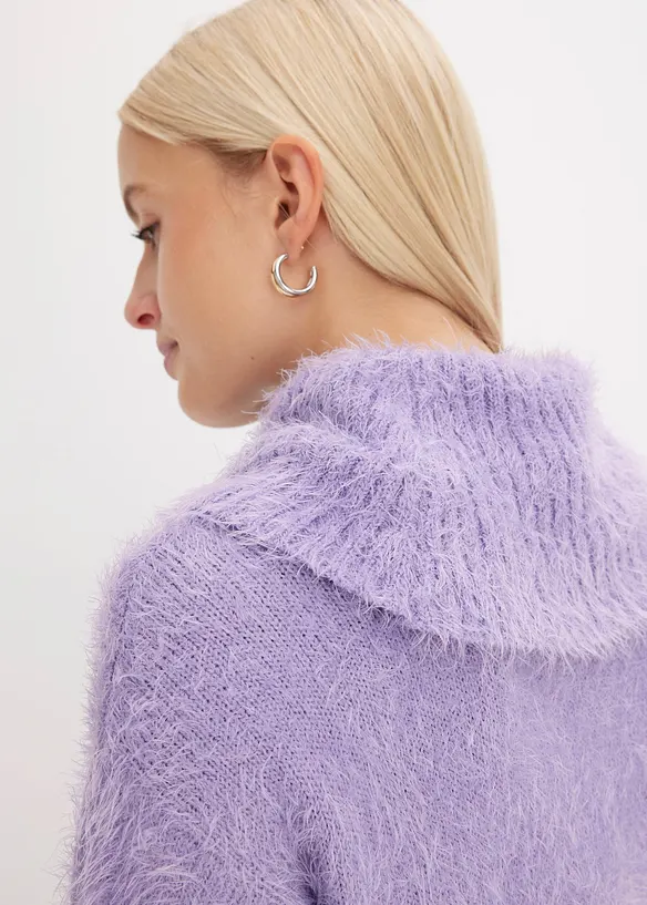 Polotröja i mjukt fjädergarn, bonprix