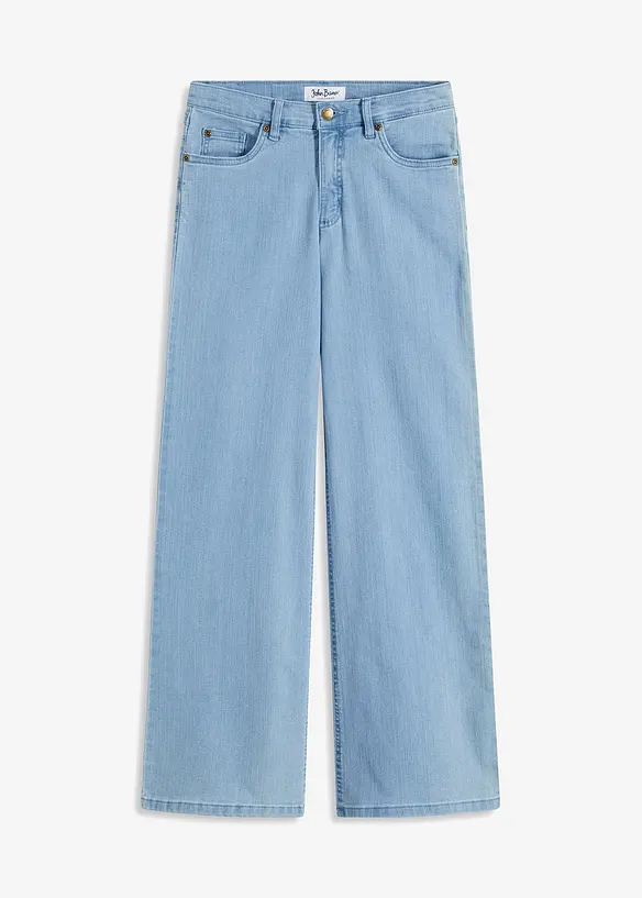 Stretchjeans med medelhög midja och vida ben, bonprix