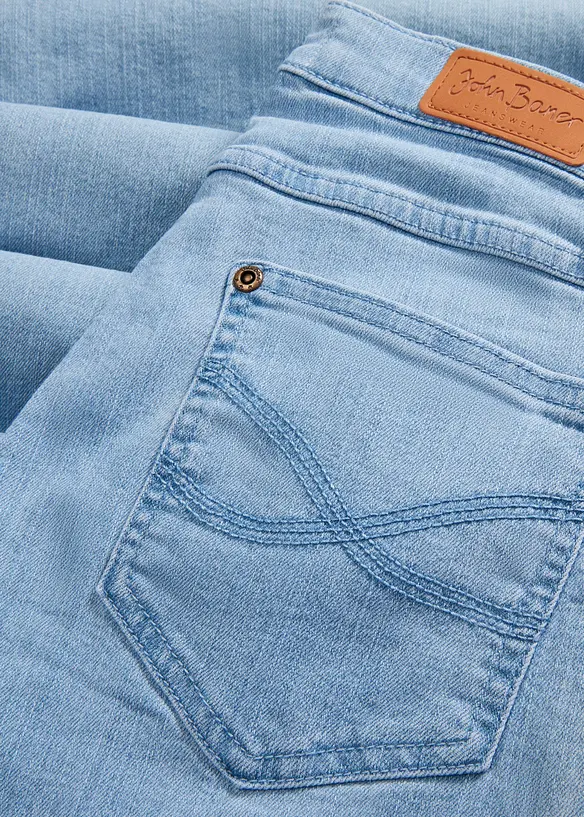 Stretchjeans med medelhög midja och vida ben, bonprix