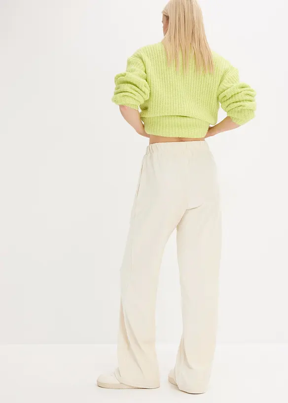 Manchesterbyxa med stretchig midja, bonprix