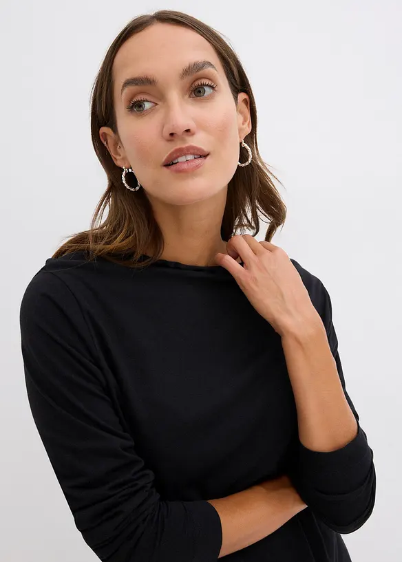 Långärmad topp av bomullsmix, bonprix