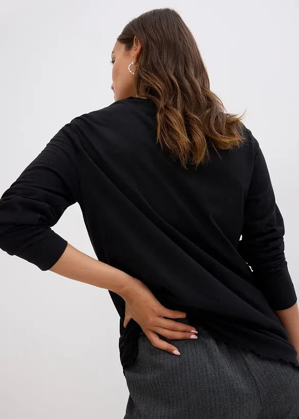 Långärmad topp av bomullsmix, bonprix