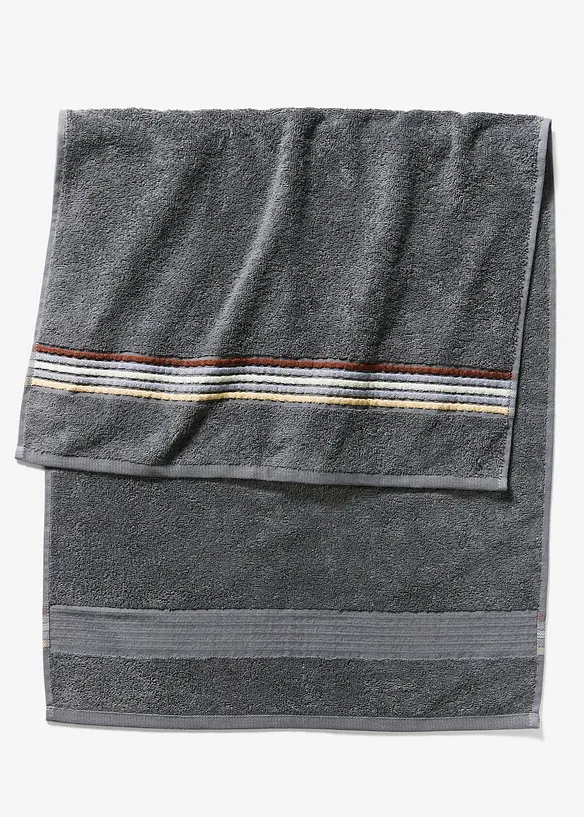 Handduk med randiga detaljer, bonprix