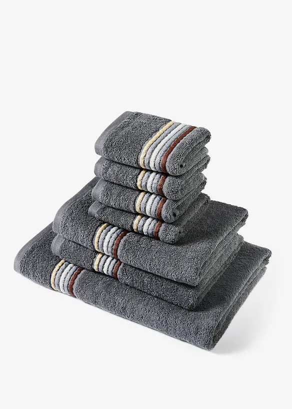 Handduk med randiga detaljer, bonprix