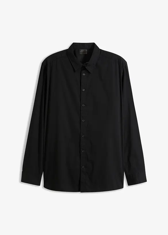 Långärmad skjorta med bomull och stretch, Regular Fit, bonprix