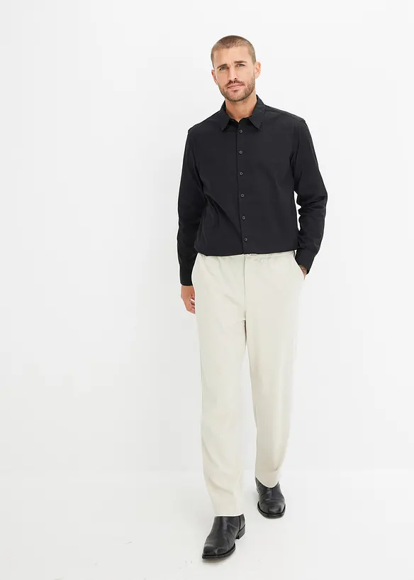 Långärmad skjorta med bomull och stretch, Regular Fit, bonprix