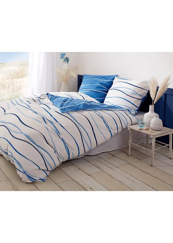 Vändbart påslakanset med vågor, bonprix