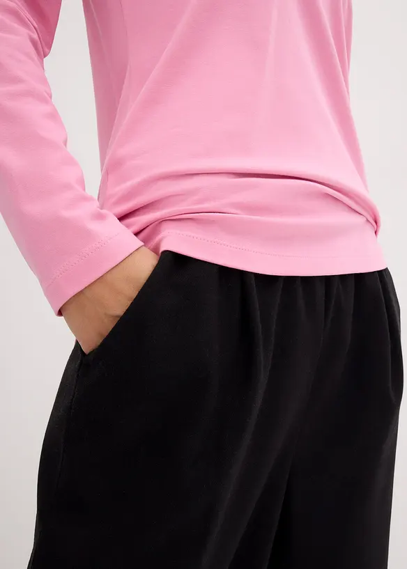 Figurnära långärmad topp (2-pack), bonprix