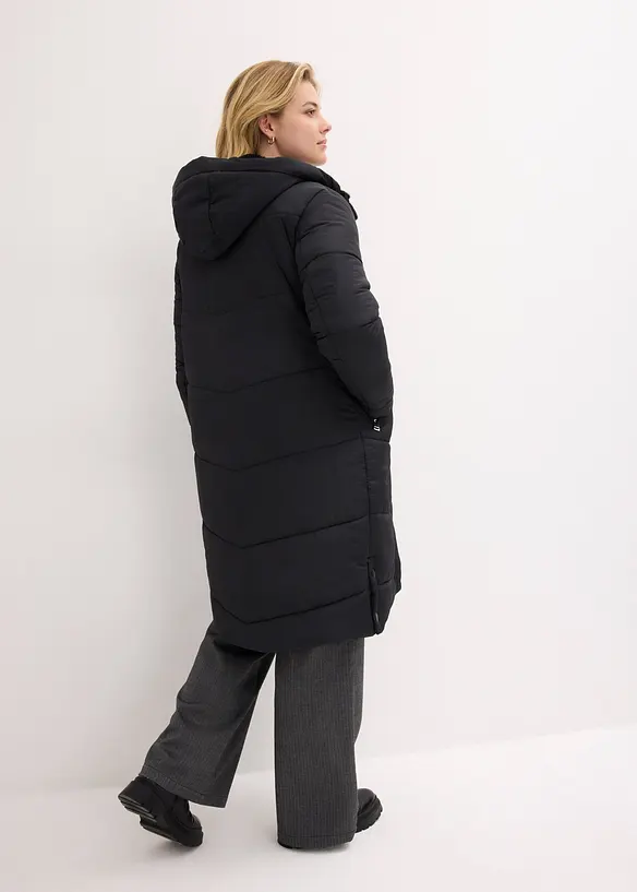 Täckkappa med teddyfodrad huva, bonprix