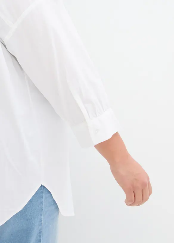 Oversizeblus i bomull med trekvartsärm, bonprix