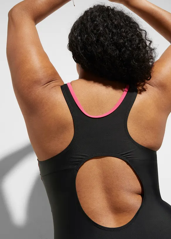 Sportig baddräkt med brottarrygg, bonprix