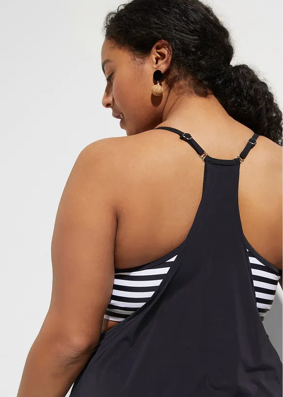 Lång tankini (2 delar) med lager-på-lager-look, bonprix