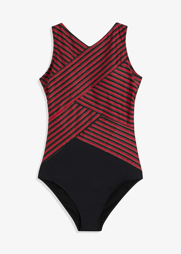Baddräkt med omlottlook och medelhög formande effekt, bonprix