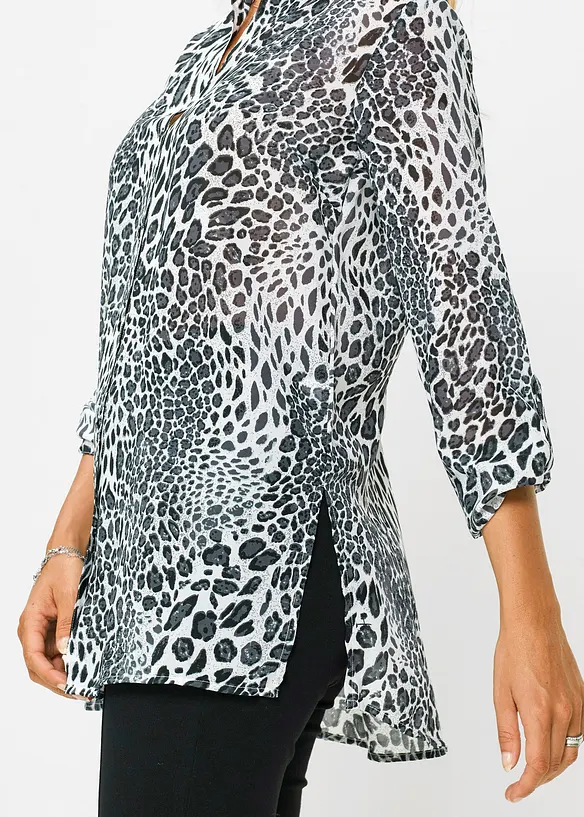Lång chiffongblus, bonprix