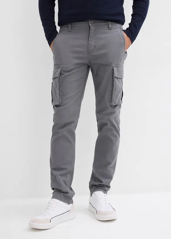 Byxa med stretch och raka ben, med bomull, Regular Fit, bonprix