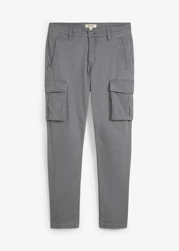 Byxa med stretch och raka ben, med bomull, Regular Fit, bonprix