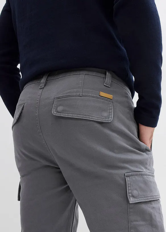 Byxa med stretch och raka ben, med bomull, Regular Fit, bonprix