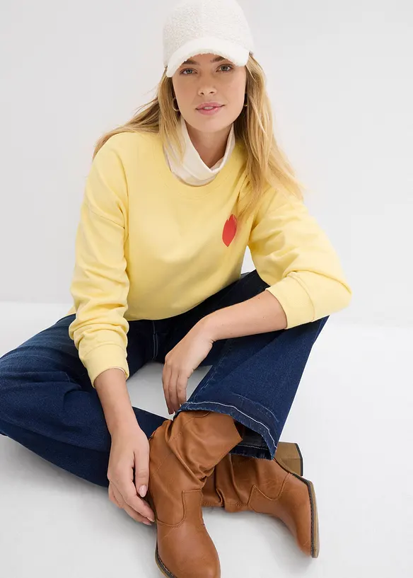 Sweatshirt i oversizemodell av ekologisk bomull, bonprix